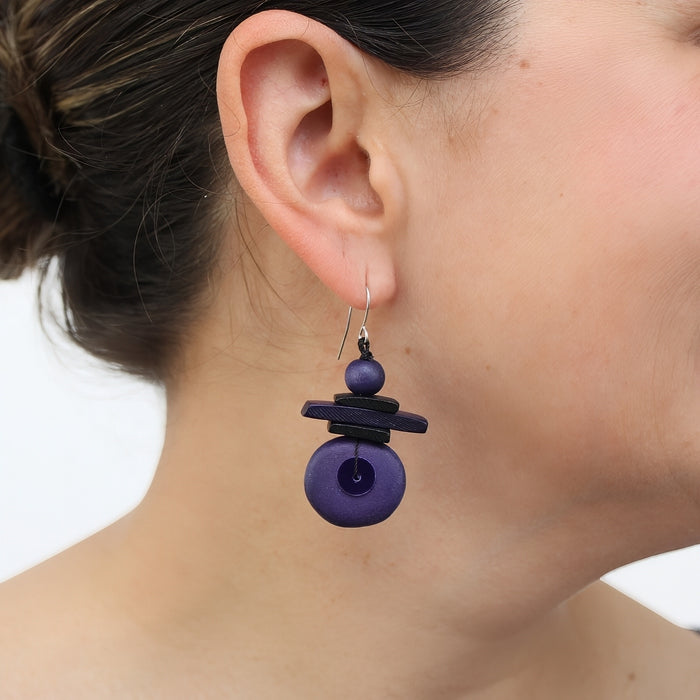 Assuta Purple Drop Earrings