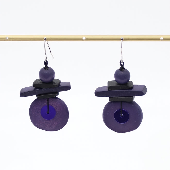 Assuta Purple Drop Earrings
