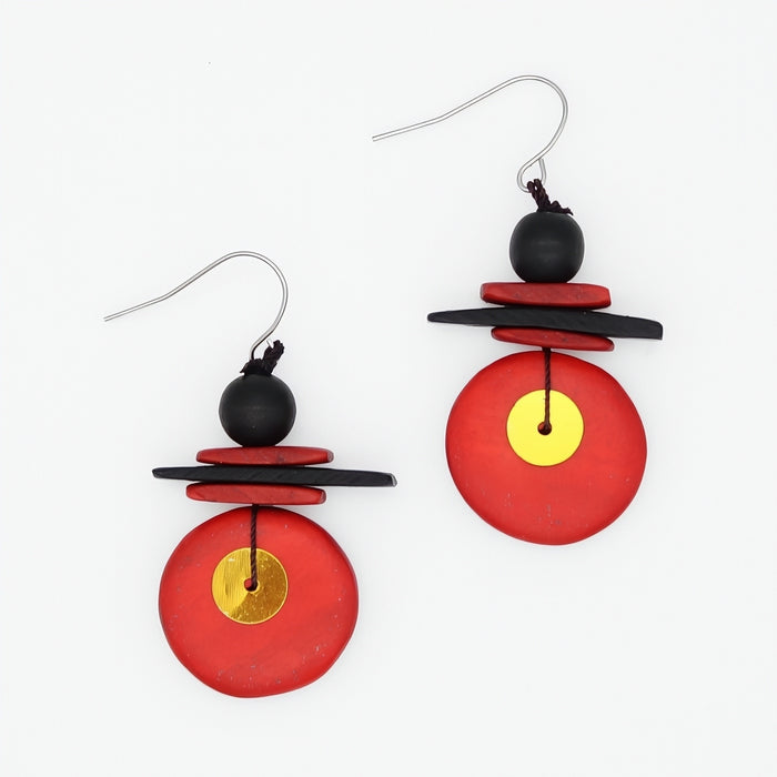 Assuta Red Drop Earrings