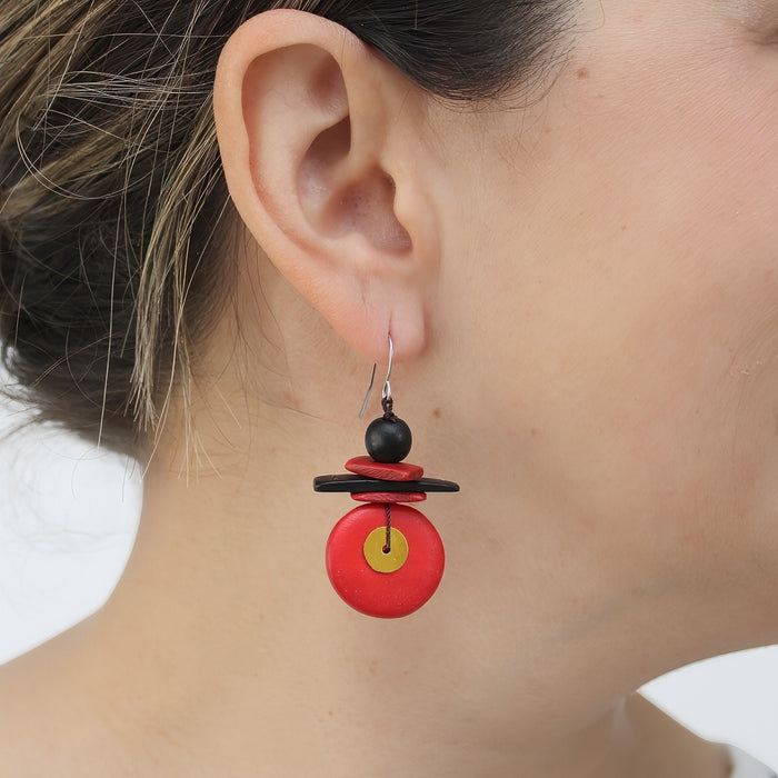 Assuta Red Drop Earrings