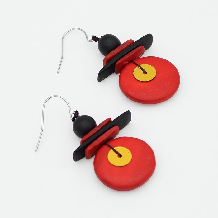 Assuta Red Drop Earrings