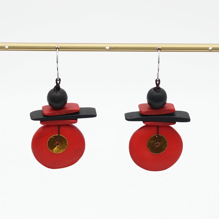 Assuta Red Drop Earrings