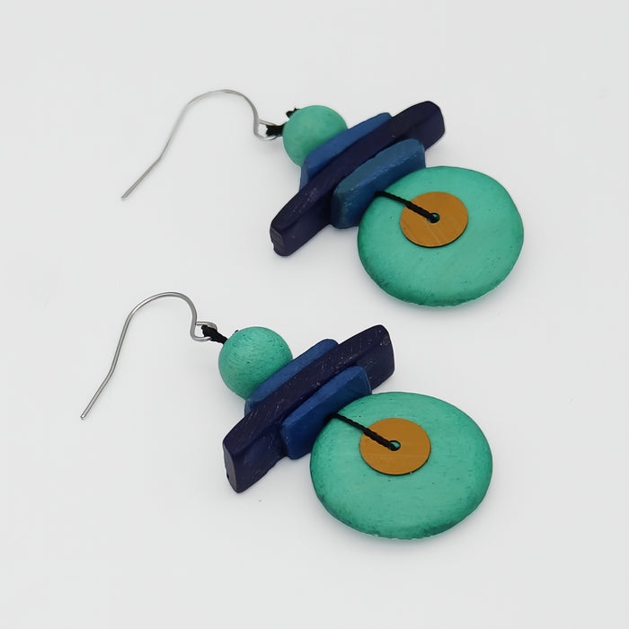 Assuta Teal Drop Earrings - Sylca Designs - Chunky Jewelry