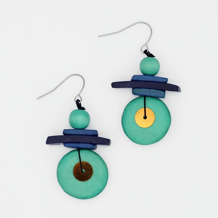 Assuta Teal Drop Earrings - Sylca Designs - Chunky Jewelry