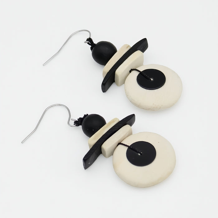 Assuta White Drop Earrings - Sylca Designs - Chunky Jewelry