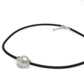 “Australian South Sea pearl neoprene necklace with sterling silver fittings designed in Broome Western Australia”