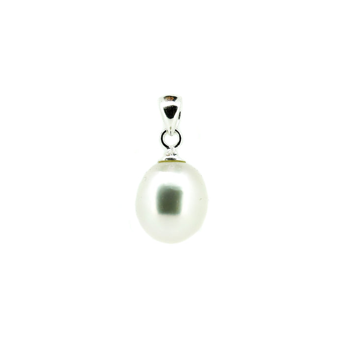 Australian South Sea drop pearl pendant measuring 12mm x 14mm set in premium 925 sterling silver designed in Australia by Lush Designs Jewellery.