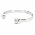 bold sterling silver cuff with pearl detail