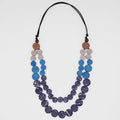 Azure Elegance Double Strand Statement Necklace - Sylca Designs - Chunky Jewelry