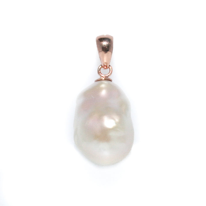 baroque pearl pendant 9ct rose gold freshwater pearl australian coastal jewellery