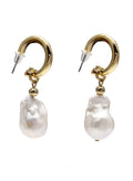 Baroque Pearls Dangle Hoop Earrings PE007