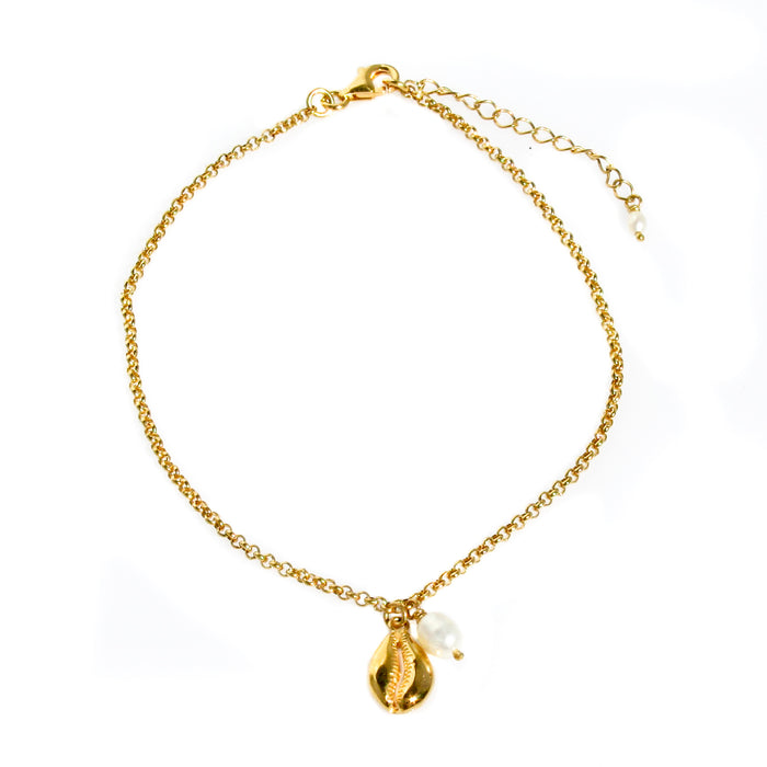 Beach Dreams Cowrie Shell Anklet – Gold Vermeil | Lush Designs Jewellery
