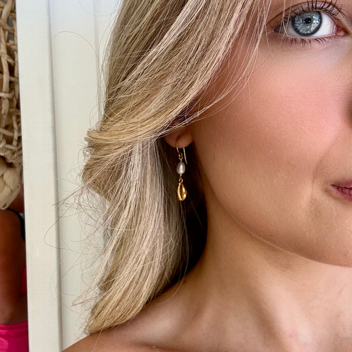 Beach Dreams Cowrie Shell Earrings – Gold Vermeil | Lush Designs Jewellery