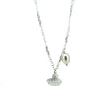 Beach Love shell and pearl necklace in sterling silver with freshwater pearl