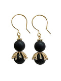 Black Agate  Hook Earrings HE025 - FARRA