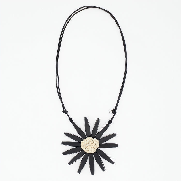 Black Amaya Flower Statement Necklace