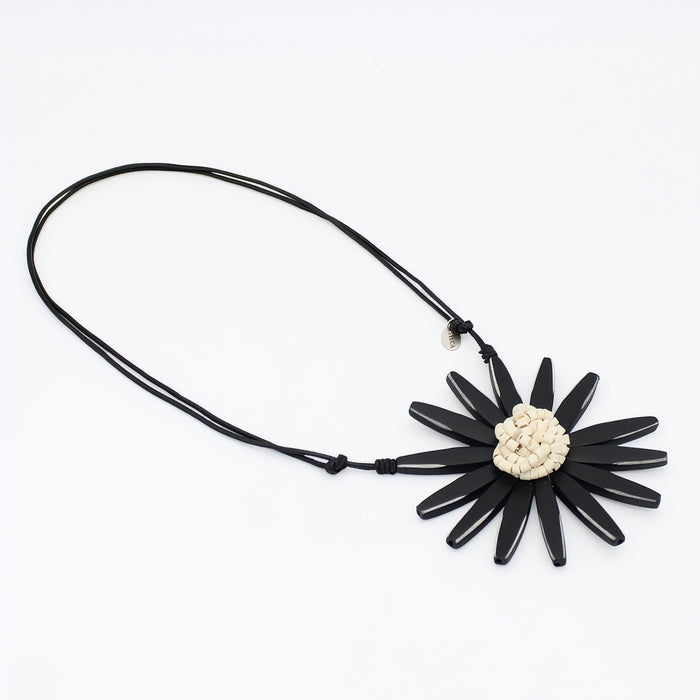 Black Amaya Flower Statement Necklace