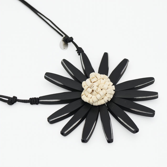 Black Amaya Flower Statement Necklace