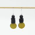 Black and Chartreuse Dusk Earrings