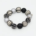 Black and Cream Threaded Art Deco Bracelet