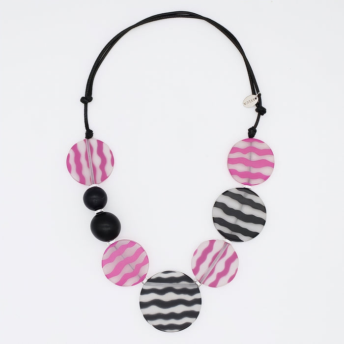 Black and Fuchsia Vera Necklace - Sylca Designs - Chunky Jewelry