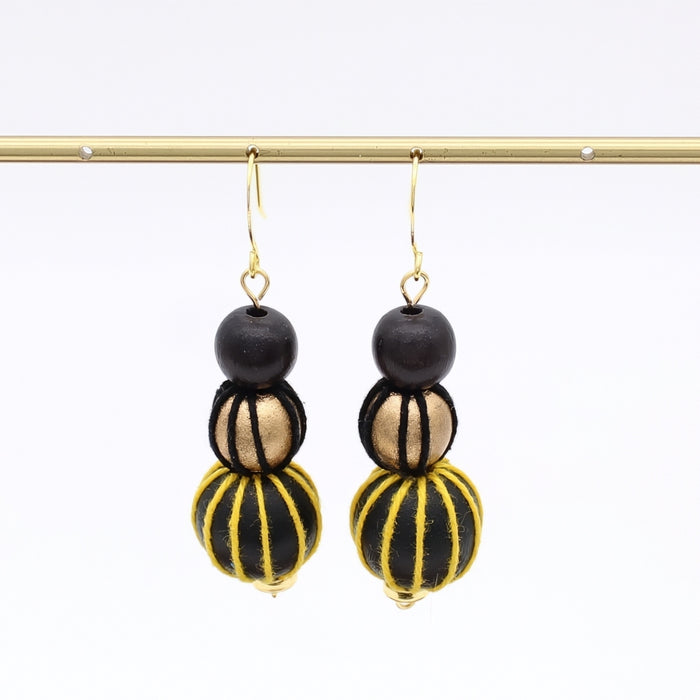 Black and Gold Art Deco Earrings
