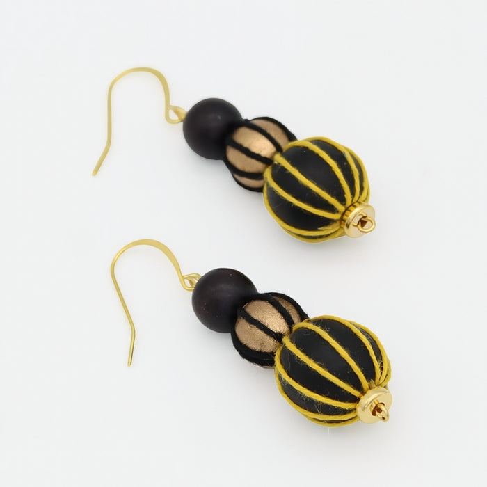 Black and Gold Art Deco Earrings