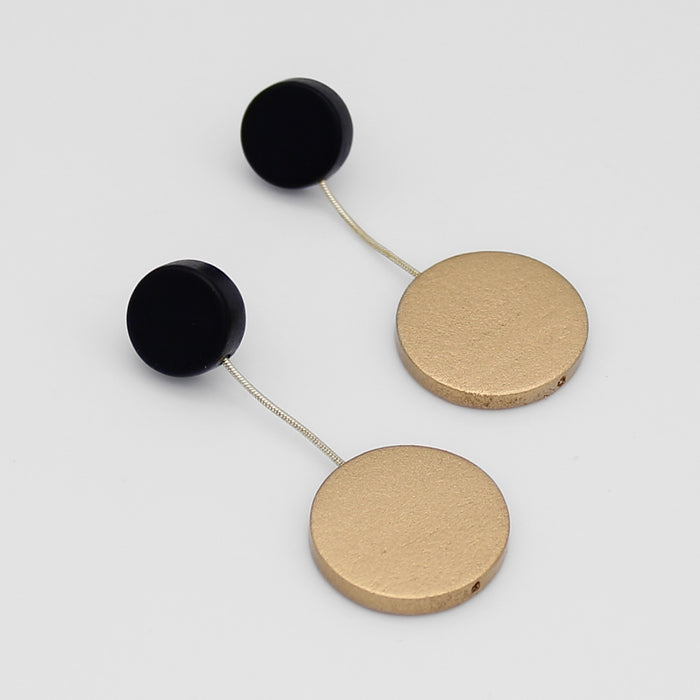 Black and Gold Dangle Earring - Sylca Designs - Chunky Jewelry