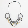 Black and Gold Mesh Statement Necklace - Sylca Designs - Chunky Jewelry