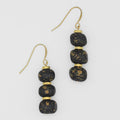 Black and Gold Speckle Dangle Earrings - Sylca Designs - Chunky Jewelry