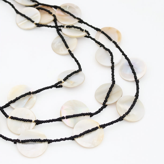 Black and Ivory Sky Dream Bib Necklace
