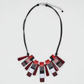 Black and Red Cascade Charm Necklace - Sylca Designs - Chunky Jewelry