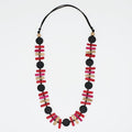 Black and Red Sabrina Petite Bead Necklace - Sylca Designs - Chunky Jewelry