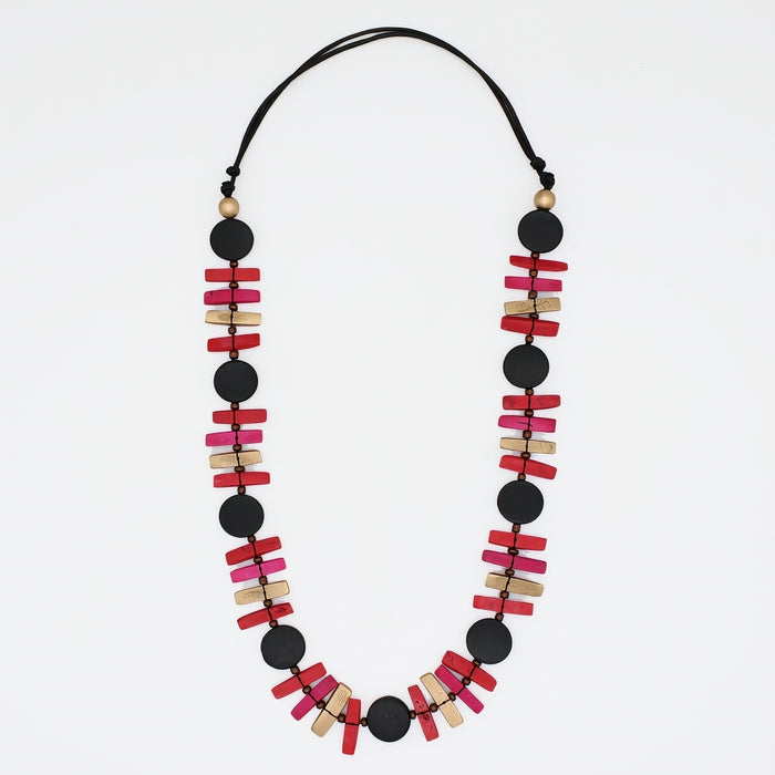 Black and Red Sabrina Petite Bead Necklace - Sylca Designs - Chunky Jewelry