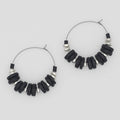 Black and Silver Hoop Dangle Earring - Sylca Designs - Chunky Jewelry