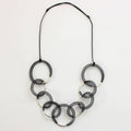 Black and Silver Mesh Statement Necklace - Sylca Designs - Chunky Jewelry