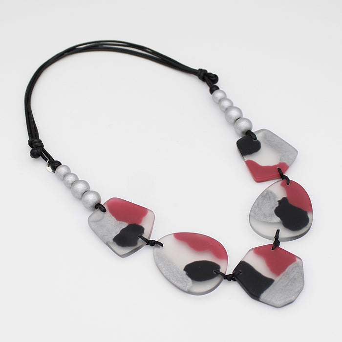 Black and Silver Nyah Statement Necklace - Sylca Designs - Chunky Jewelry