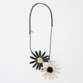 Black and White Amaya Double Flower Statement Necklace - Sylca Designs - Chunky Jewelry