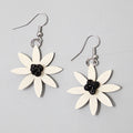 Black and White Amaya Flower Earrings - Sylca Designs - Chunky Jewelry