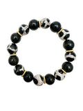 Black And White Dzi Agate Chunky Bracelet MEB07