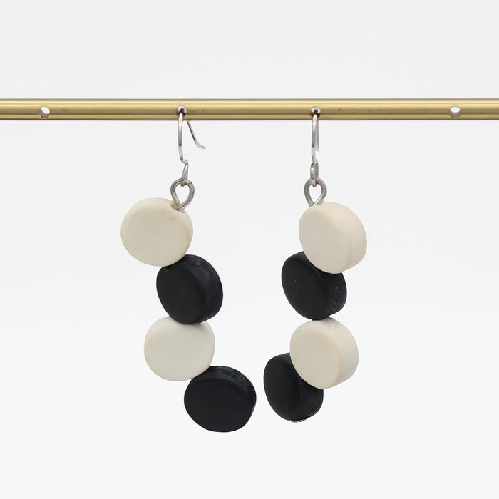 Black and White Eva Dangle Earrings
