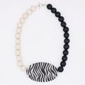 Black and White Frosted Medallion Statement Necklace - Sylca Designs - Chunky Jewelry