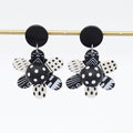 Black and White Garden of Color Flower Earrings
