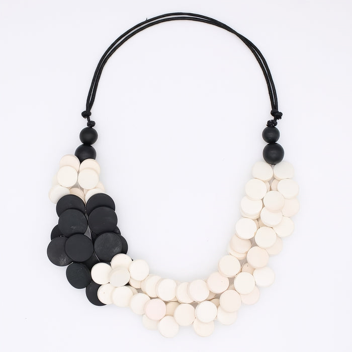 Black and White Solar Eclipse Necklace - Sylca Designs - Chunky Jewelry