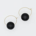 Black Ball Hoop Dangle Earring - Sylca Designs - Chunky Jewelry