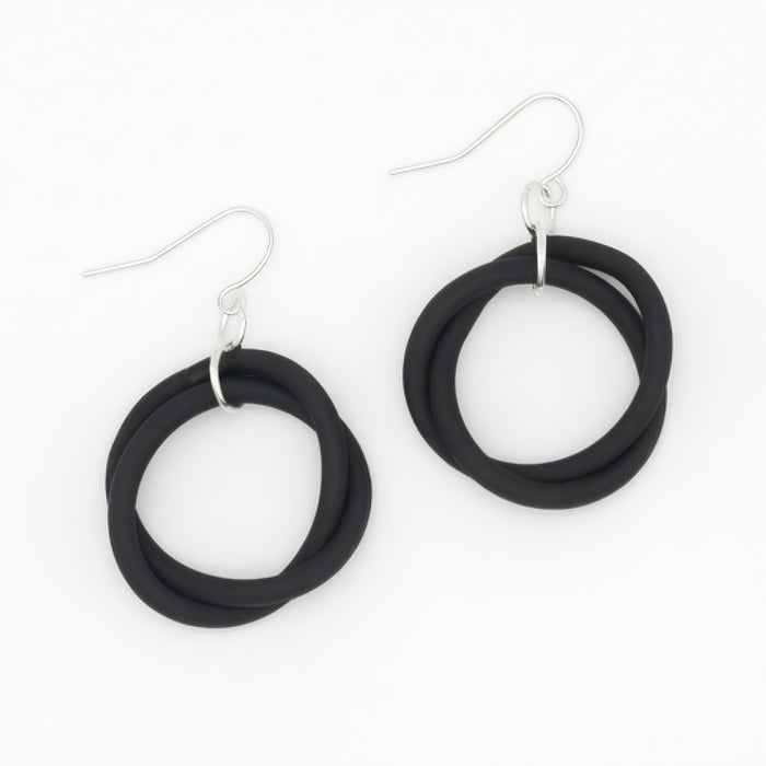 Black Cefalu Swirl Earring