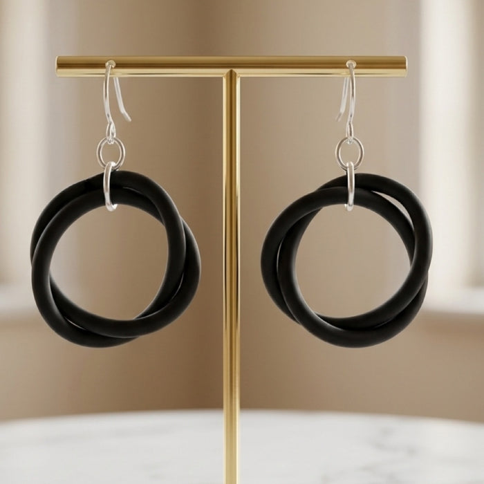 Black Cefalu Swirl Earring