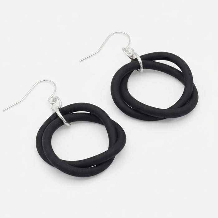 Black Cefalu Swirl Earring