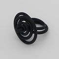 Black Cefalu Swirl Ring - Sylca Designs - Chunky Jewelry