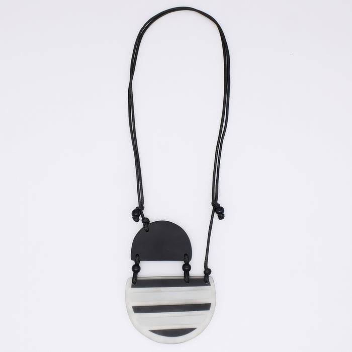 Black Contemporary Eleni Pendant - Sylca Designs - Chunky Jewelry